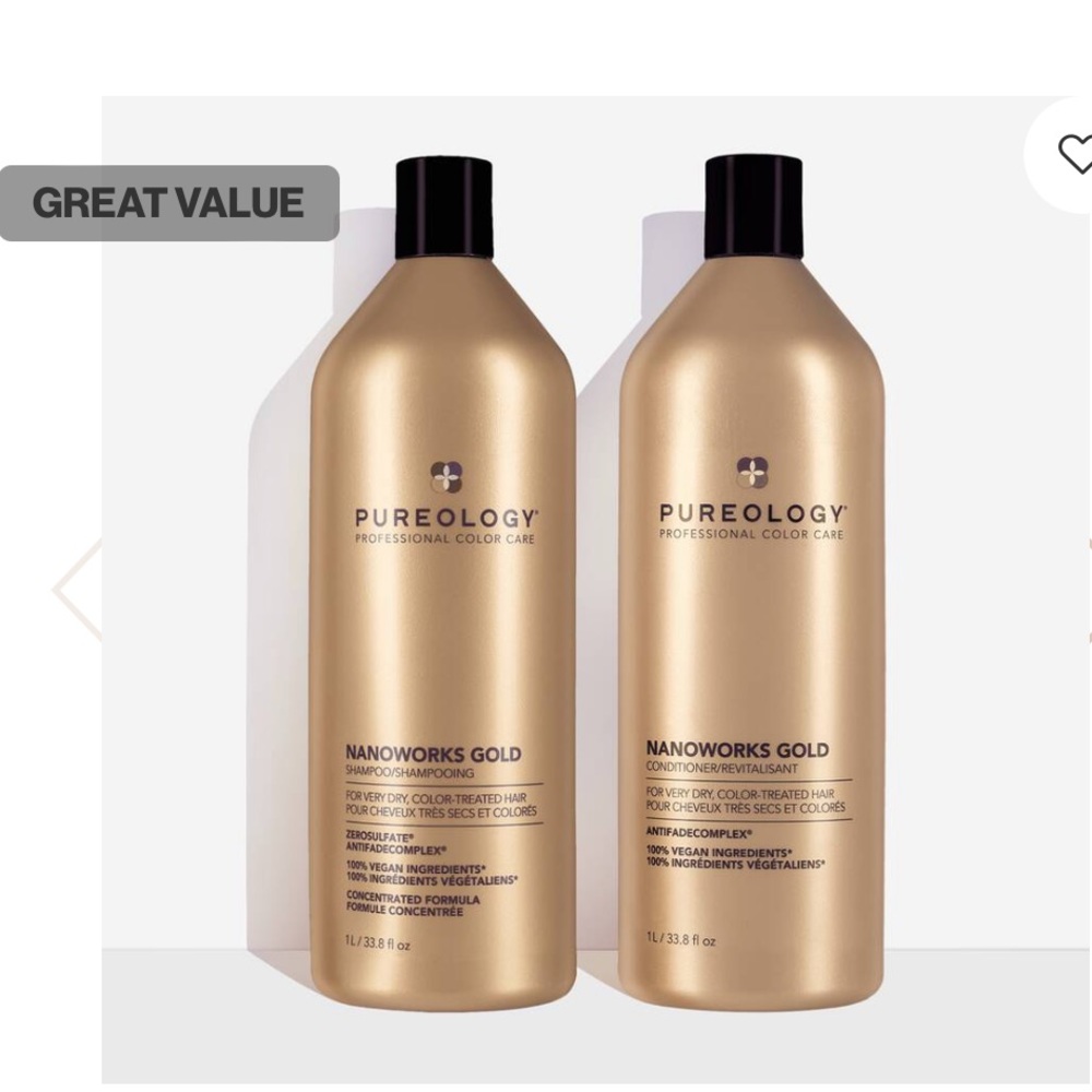 🔥PUREOLOGY NANOWORKS GOLD SHAMPOO AND CONDITIONER LITER SET * SEALED AND NEW